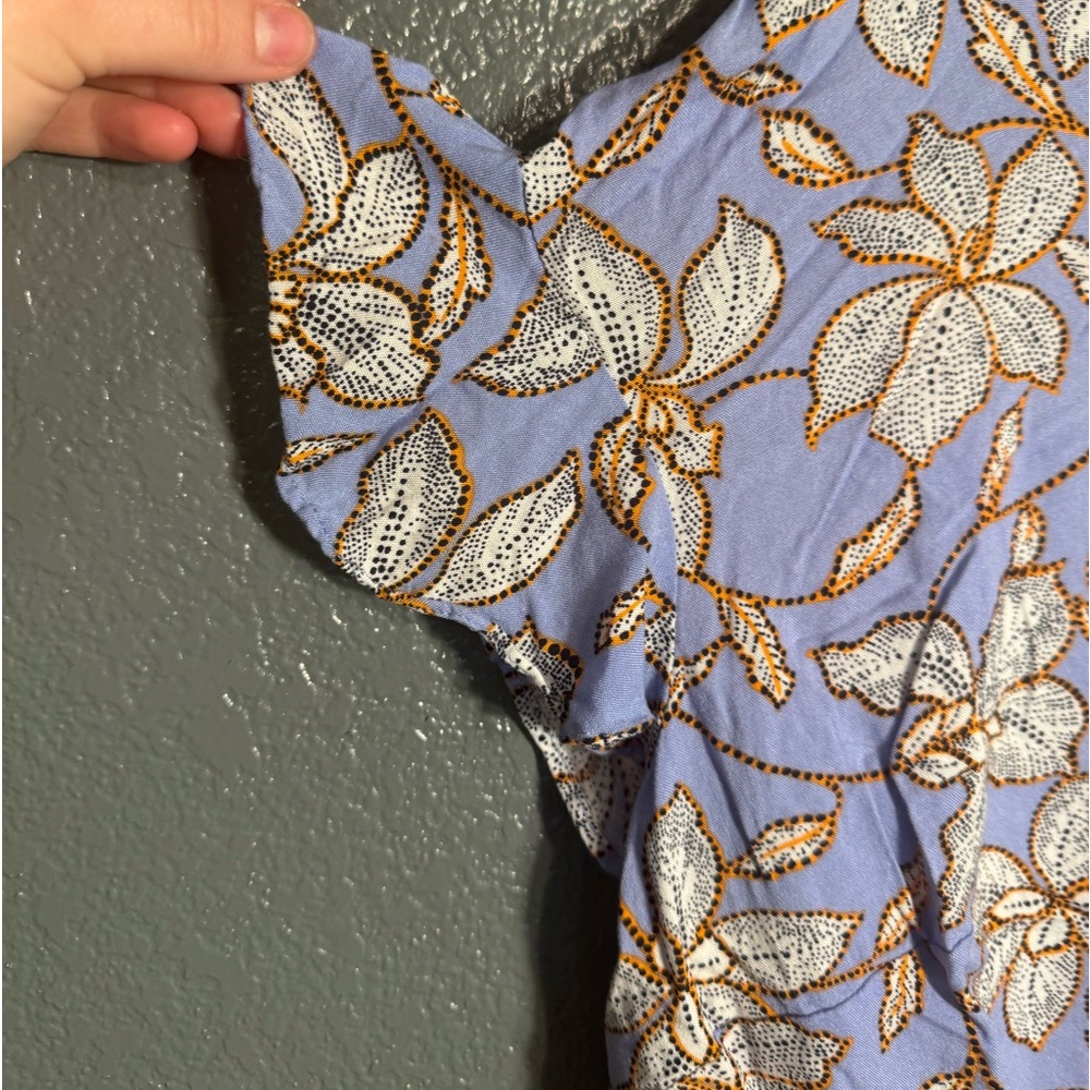 Jessica Simpson Blue Floral Top Ruffled Vacation Size 3X Plus - Picture 4 of 6